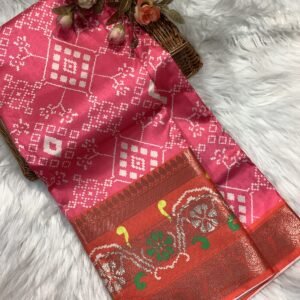 Pink Patola Silk Saree